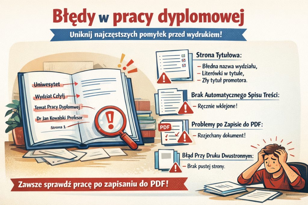 bledy w edycji pracy dyplomowej