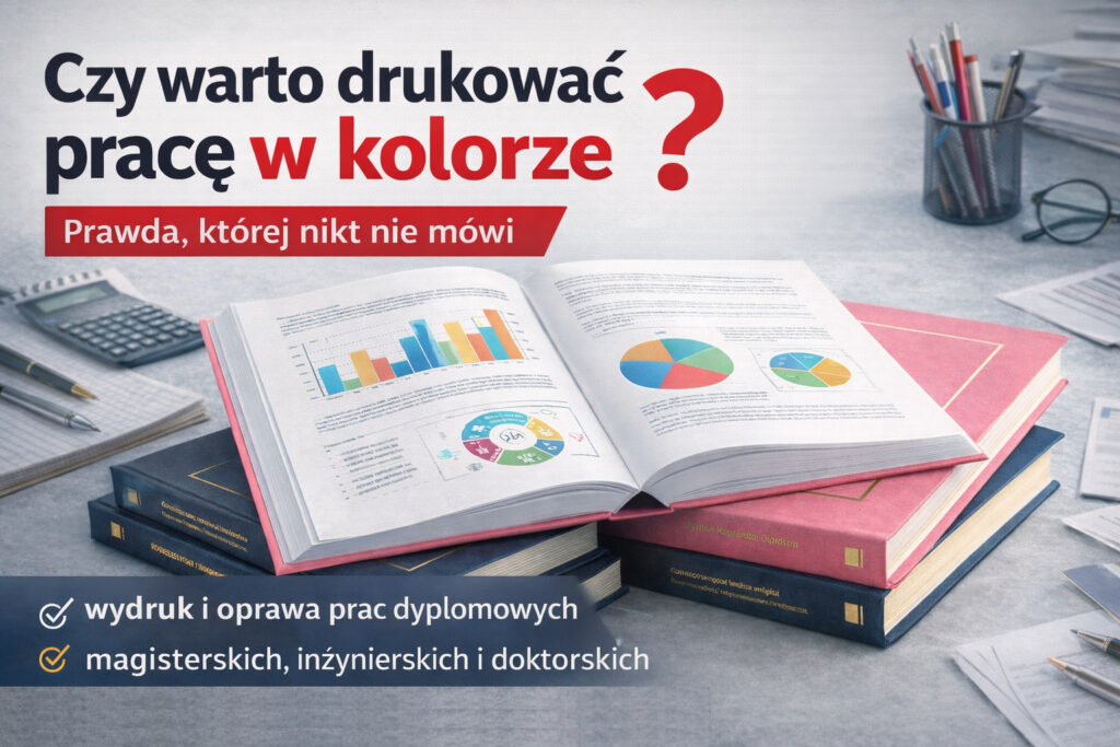 praca magisterska wydrukowana w kolorze