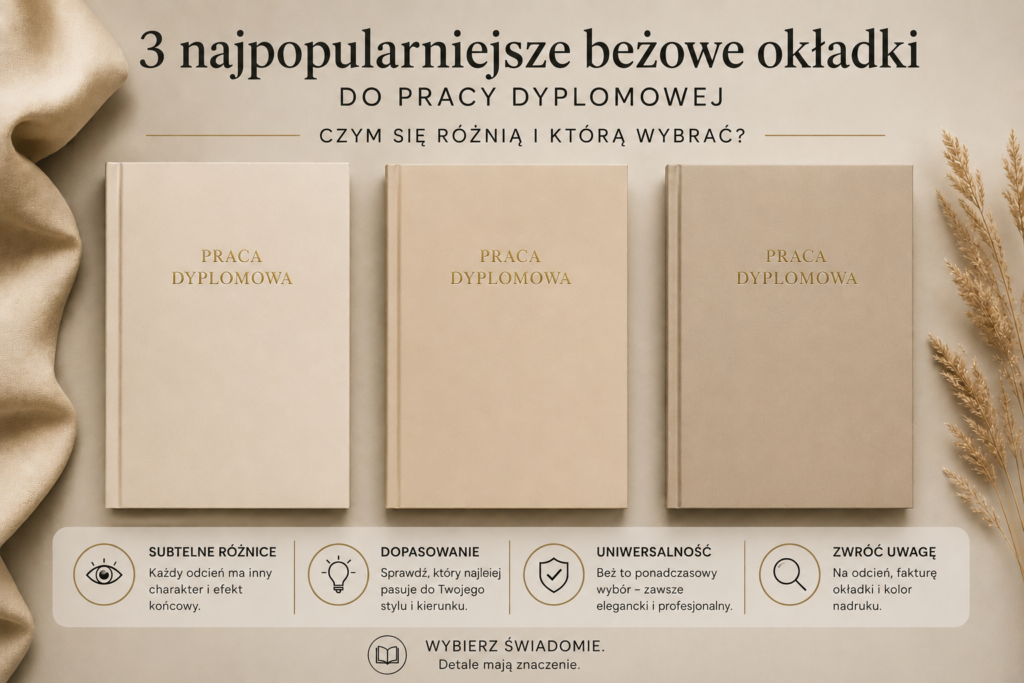 okładki w 3 odcieniach beżu